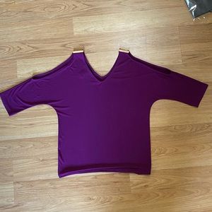 I.N.C purple cold shoulder top